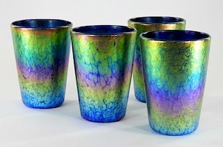Lundberg Studios Sunset Art Glass Drinking Glasses