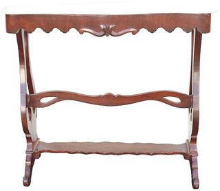 Victorian Style Mahogany Marble Top Table