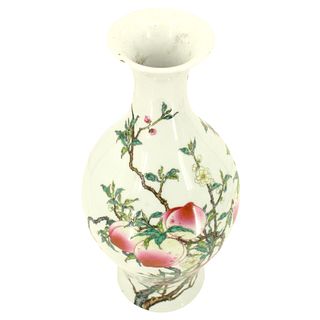 Chinese Famille Rose Peach  Porcelain Vase