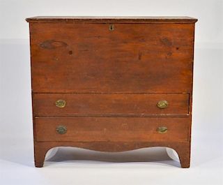 18C. New England Country Two Drawer Blanket Chest