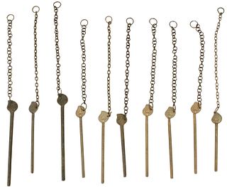 Assortment of 10 Chinese Trunk/Chest Lock Keys