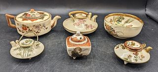 (6) Piece Japanese Satsuma Porcelain Objects