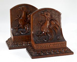 German Eagle Coat of Arms Black Forest Bookends