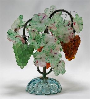Italian Murano Art Glass Grape Cluster Lamp