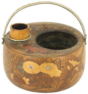 Japanese Wood and Lacquer Hibachi