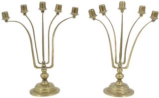 (2) Bruno Paul Style Brass Candleholders