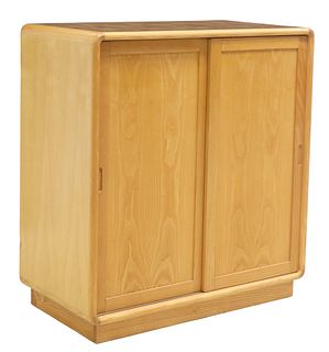 SCANDINAVIAN MID-CENTURY MODERN CABINET WITH END GRAIN PARQUETRY TOP