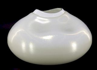 LARGE Sgd. Steuben Aurene Free Form Squat Vase
