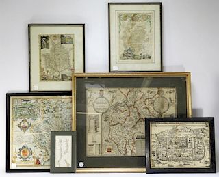 6 Antique European Maps Ex. Christie's East