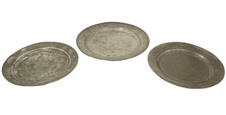 Group of 3 English Pewter Plates