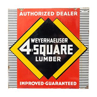 Weyerhaeuser 4-Square Porcelain Enamel Sign