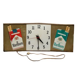 Vintage Marlboro Cigarettes Metal Clock