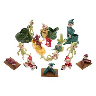 Group of Eleven Elfin and Pixie Figurines