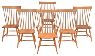 Set of Six Pompanoosuc Mills Maple Dining Chairs