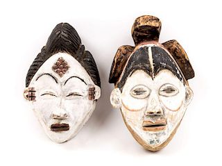 A Collection of Two Panu Wood Masks, GABON, FIRST HALF OF 20TH CENTURY,