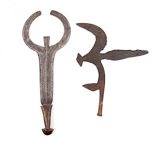 A Collection of Two Ngbaka Iron Knives, DEMOCRATIC REPUBLIC OF THE CONGO, FIRST HALF OF 20TH CENTURY,