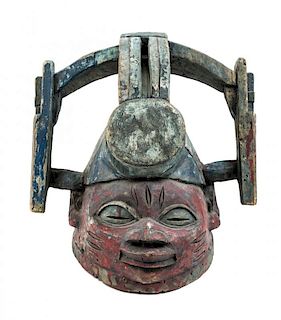 A Painted Yoruba Gelede Mask, NIGERIA,