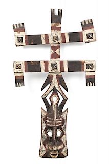 A Dogon Painted and Carved Wood Mask, MALI, MID-20TH CENTURY,