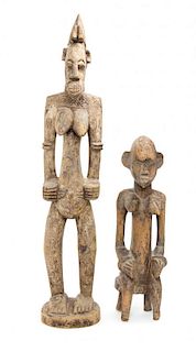 Two Senufo Carved Wood Female Figures, WEST AFRICA,