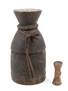 A Group of Two Wood Mortars, OCEANIC, FIRST HALF OF 20TH CENTURY,