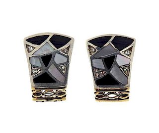 Bagley &amp; Hotchkiss 18k Gold Sterling Diamond Gemstone Earrings