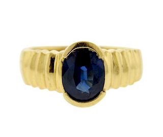 18k Gold  Sapphire Ring