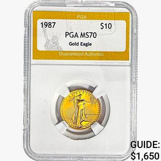 1987 US 1/4oz Gold $10 Eagle PGA MS70 
