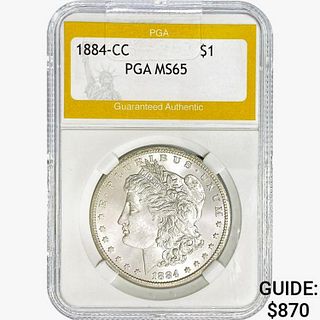1884-CC Morgan Silver Dollar PGA MS65 