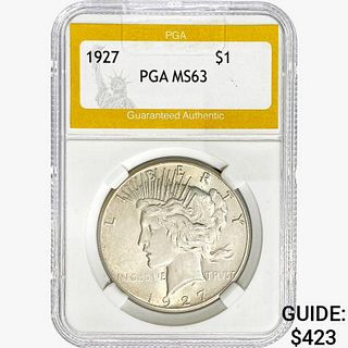 1927 Silver Peace Dollar PGA MS63 