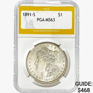 1891-S Morgan Silver Dollar PGA MS63 