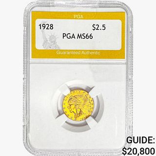 1928 $2.50 Gold Quarter Eagle PGA MS66 