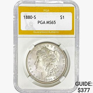 1880-S Morgan Silver Dollar PGA MS65+ 
