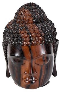 Balinese Carved Rosewood Buddha Head