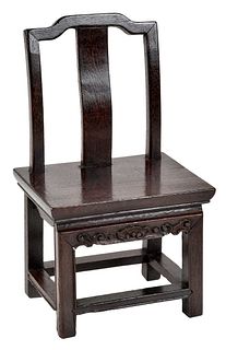 Chinese Carved Jichimu Miniature Chair