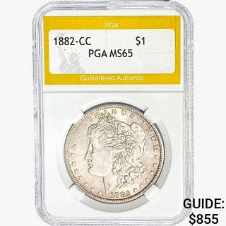 1882-CC Morgan Silver Dollar PGA MS65 