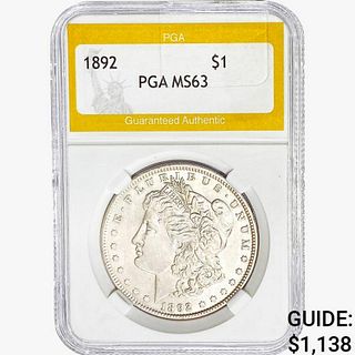 1892 Morgan Silver Dollar PGA MS63 