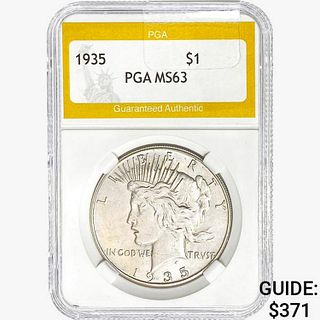 1935 Silver Peace Dollar PGA MS63 