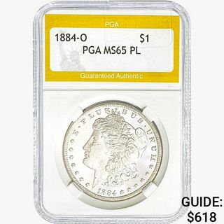 1884-O Morgan Silver Dollar PGA MS65 PL