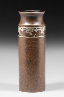 Heintz - SMACO #1018 Sterling on Bronze Vase c1919-1920