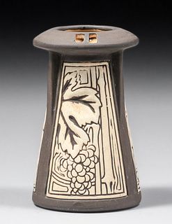 Weller Claywood Cutout Vase c1910s