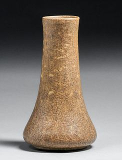 Grueby Pottery Matte Brown Tapered Vase c1905