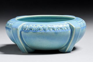 Rookwood Pottery #1265 Matte Blue Buttress Bowl 1913