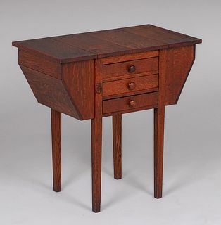 Roycroft Oak Martha Washington Sewing Cabinet c1910
