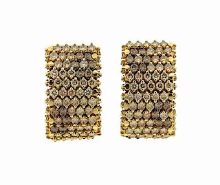 Roberto Coin 18k Gold Fancy Diamond Hoop Earrings
