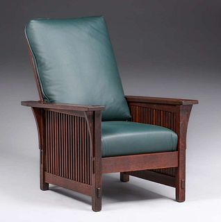 Gustav Stickley #367 Spindled Morris Chair c1907-1910