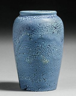 Hampshire Pottery Dynamic Matte Blue Vase c1910