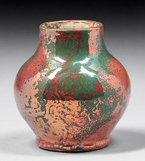 Dedham Pottery Hugh Robertson Chinese Green & Oxblood Vase c1890s