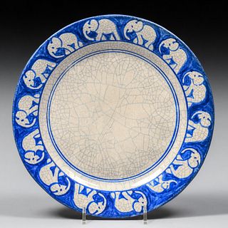 Dedham Pottery Elephant Plate c1920s