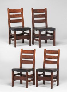 Gustav Stickley #349 1/2 Set of 4 Dining Chairs c1912-1915