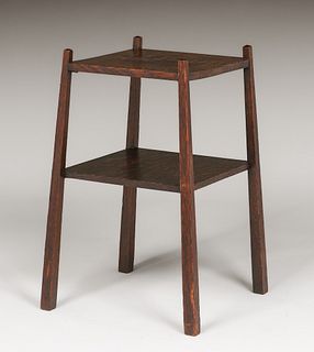 Michigan Chair Co Reverse-Table Square Side Table c1910